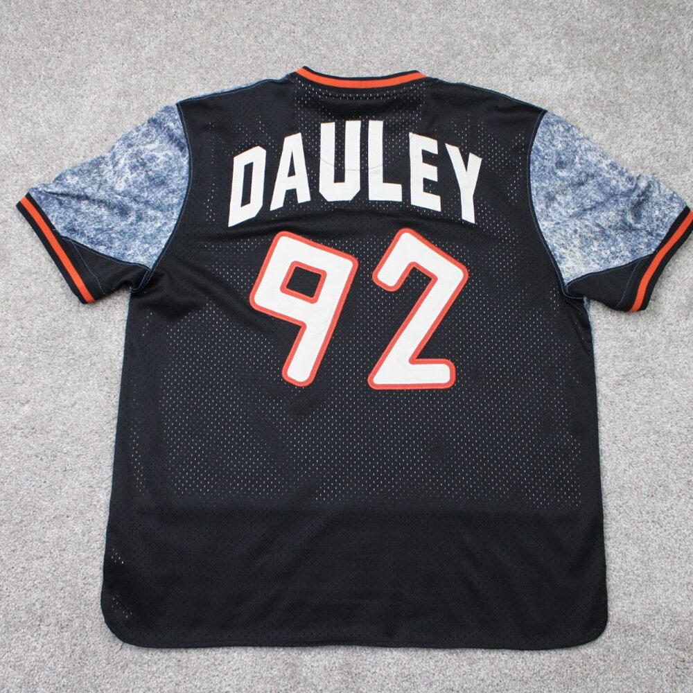 Lemar & Dauley Jersey Shirt Mens Medium Blue Acid Wash Activewear Streetwear S/S